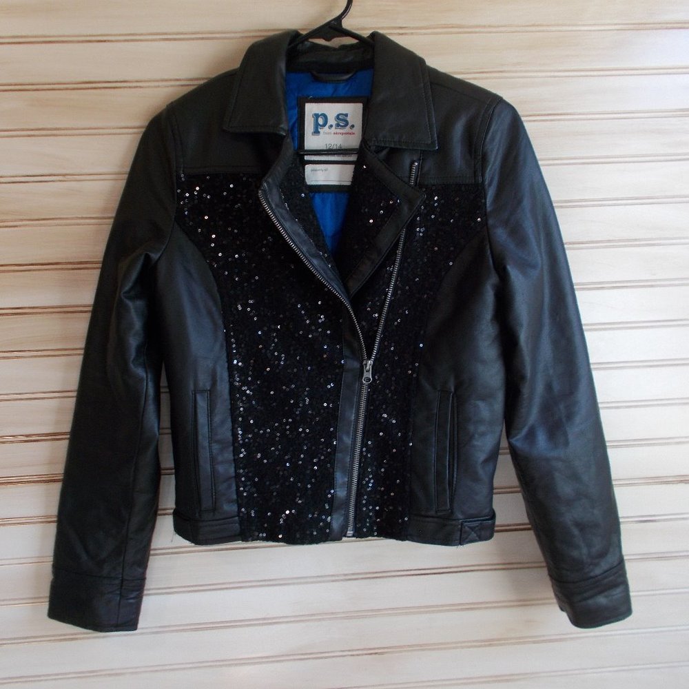 p.s. by Aeropostle Faux Leather & Sequin Jacket